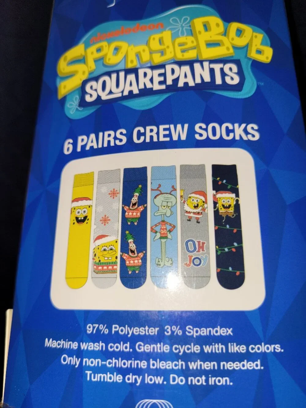 Nickelodeon SpongeBob SquarePants Christmas Casual Crew Socks 6-Pack